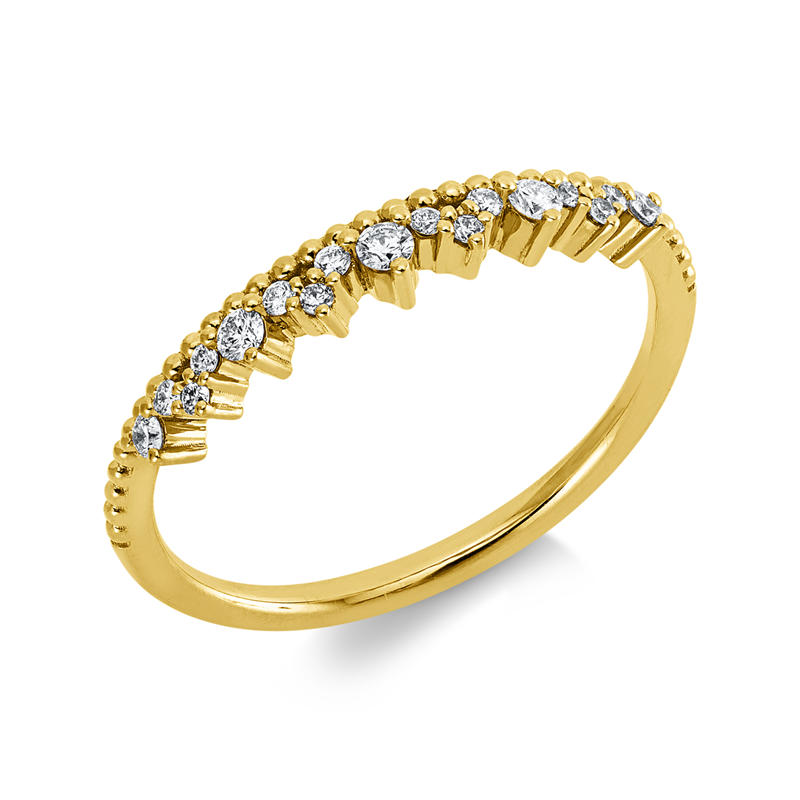 Ring    aus 750/-18 Karat Gelbgold mit 17 Diamanten 0