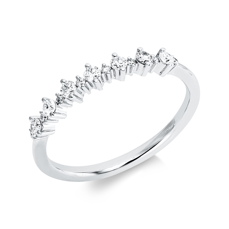 Ring    aus 750/-18 Karat Weißgold mit 15 Diamanten 0