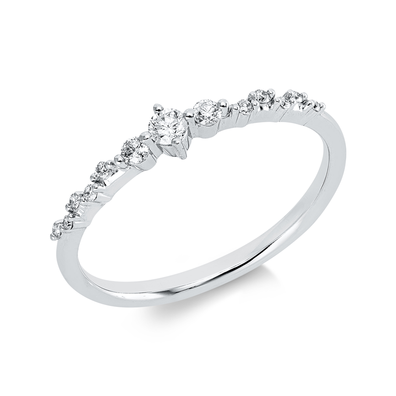 Ring    aus 750/-18 Karat Weißgold mit 13 Diamanten 0