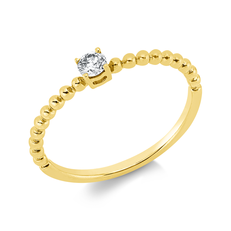 Ring    aus 750/-18 Karat Gelbgold mit 1 Diamant 0