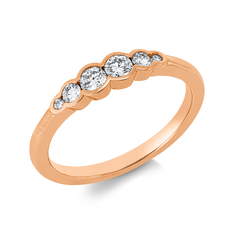 Ring    aus 750/-18 Karat Rotgold mit 6 Diamanten 0