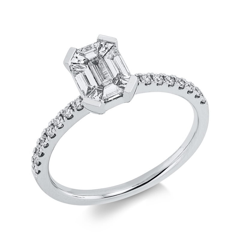 Ring    aus 750/-18 Karat Weißgold mit 25 Diamanten 0