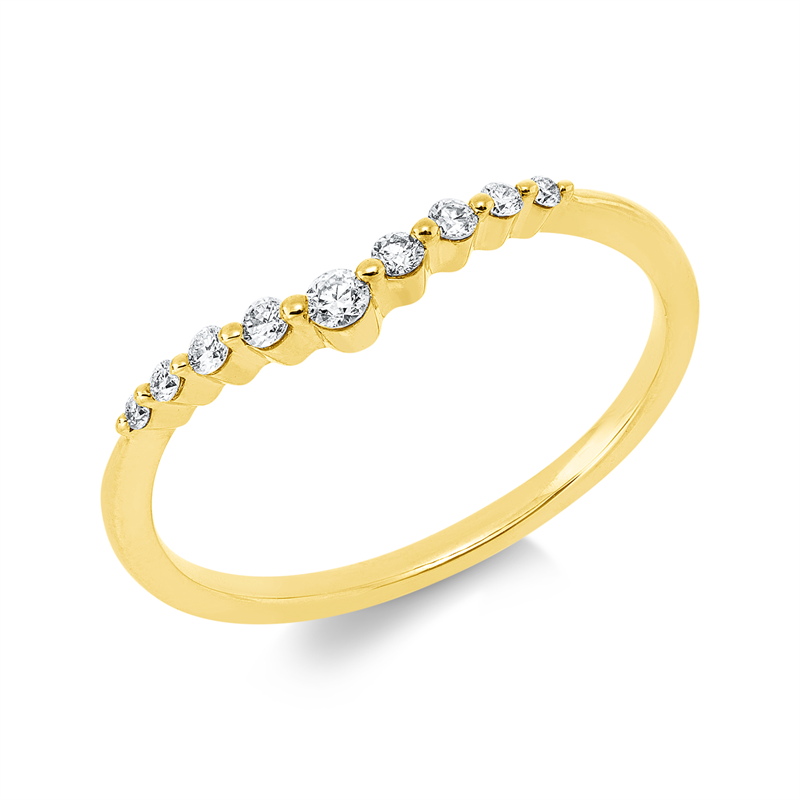 Ring    aus 750/-18 Karat Gelbgold mit 9 Diamanten 0