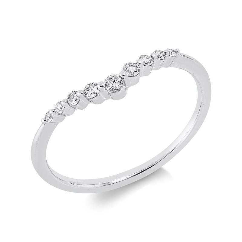 Ring    aus 750/-18 Karat Weißgold mit 9 Diamanten 0