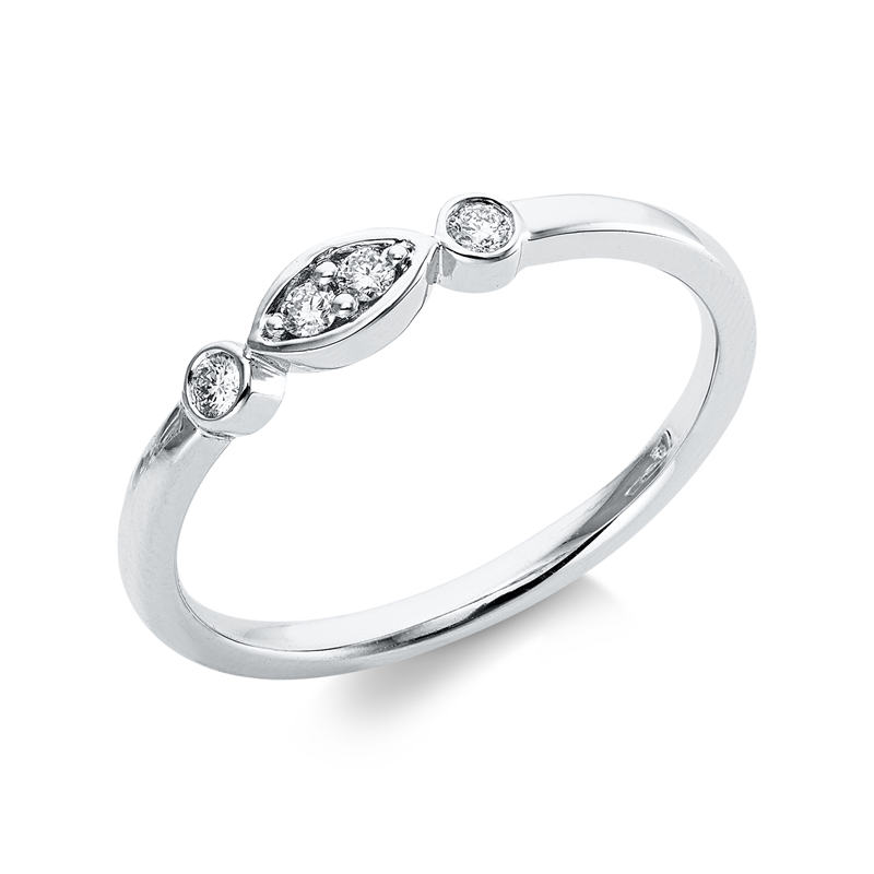 Ring    aus 750/-18 Karat Weißgold mit 4 Diamanten 0