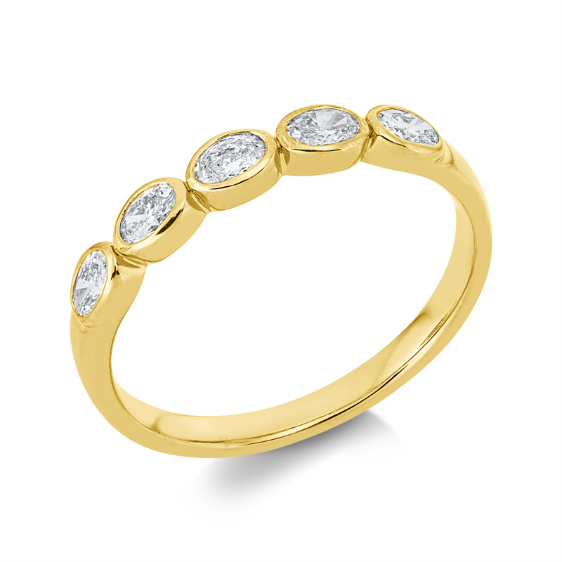 Ring    aus 750/-18 Karat Gelbgold mit 5 Diamanten 0