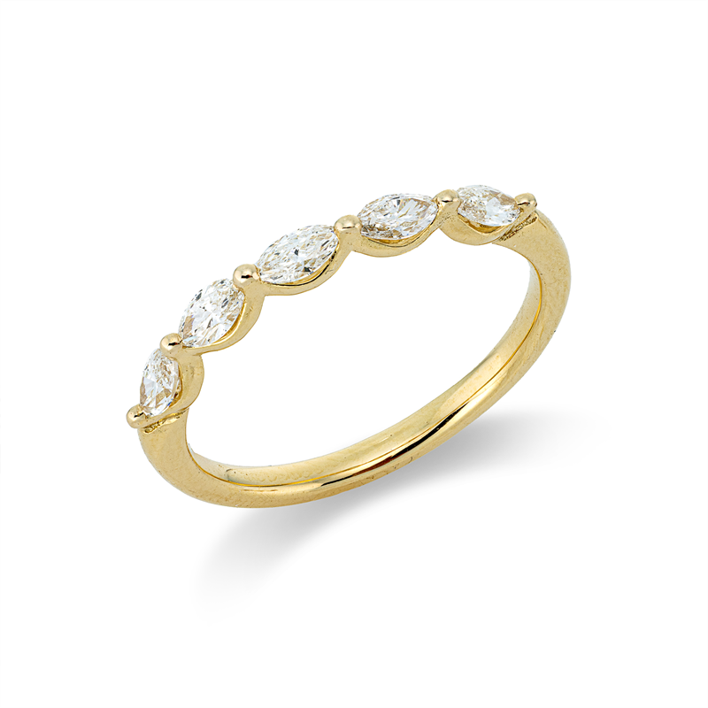 Ring    aus 750/-18 Karat Gelbgold mit 5 Diamanten 0