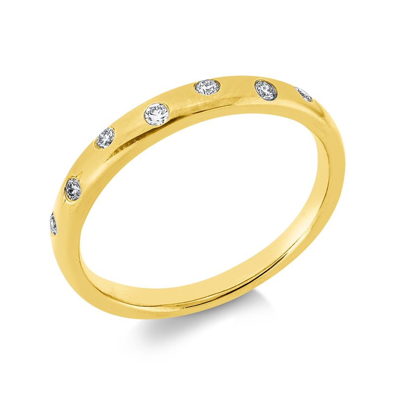 Ring    aus 750/-18 Karat Gelbgold mit 7 Diamanten 0