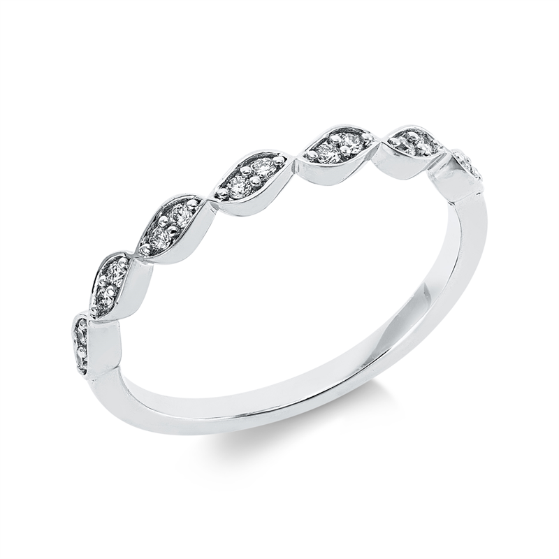 Ring    aus 750/-18 Karat Weißgold mit 14 Diamanten 0