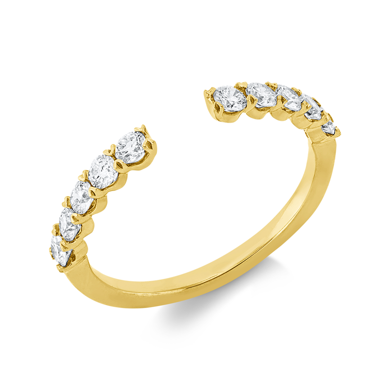 Ring    aus 750/-18 Karat Gelbgold mit 10 Diamanten 0