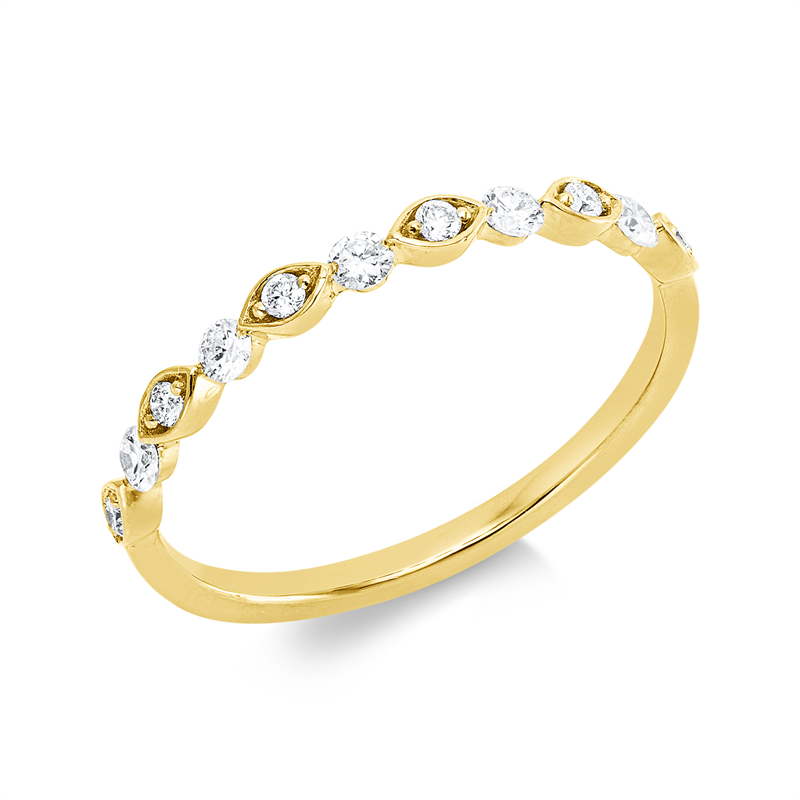 Ring    aus 750/-18 Karat Gelbgold mit 11 Diamanten 0
