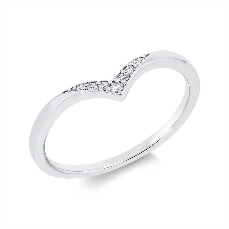 Ring    aus 750/-18 Karat Weißgold mit 7 Diamanten 0
