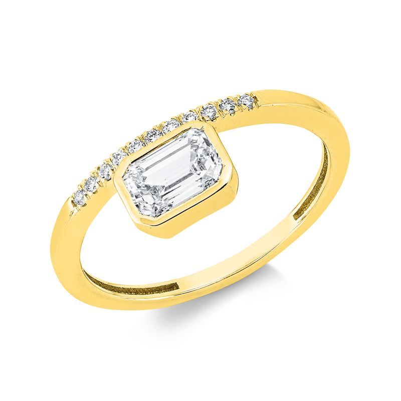 Ring    aus 585/-14 Karat Gelbgold mit 12 Diamanten 0