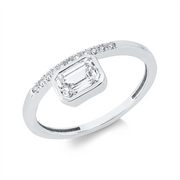Ring    aus 585/-14 Karat Weißgold mit 12 Diamanten 0