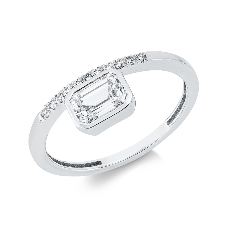 Ring    aus 585/-14 Karat Weißgold mit 12 Diamanten 0