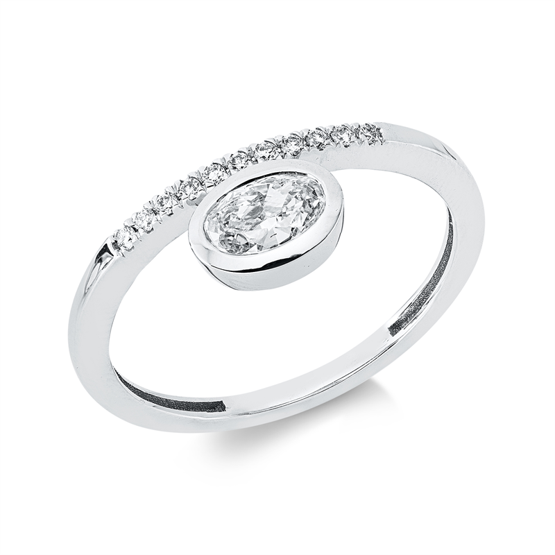 Ring    aus 585/-14 Karat Weißgold mit 12 Diamanten 0
