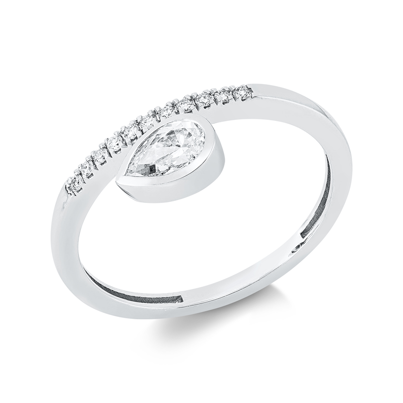 Ring    aus 585/-14 Karat Weißgold mit 12 Diamanten 0