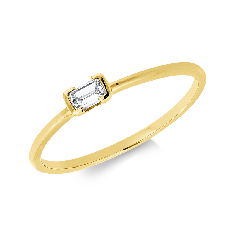 Ring    aus 750/-18 Karat Gelbgold mit 1 Diamant 0