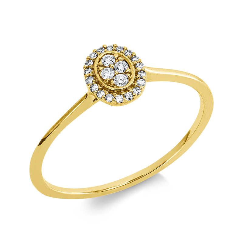 Ring    aus 750/-18 Karat Gelbgold mit 22 Diamanten 0