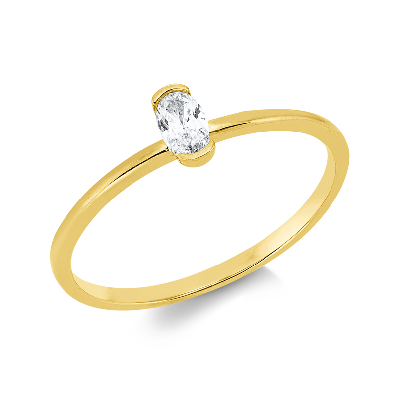 Ring    aus 750/-18 Karat Gelbgold mit 1 Diamant 0