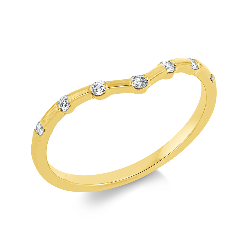 Ring    aus 750/-18 Karat Gelbgold mit 7 Diamanten 0