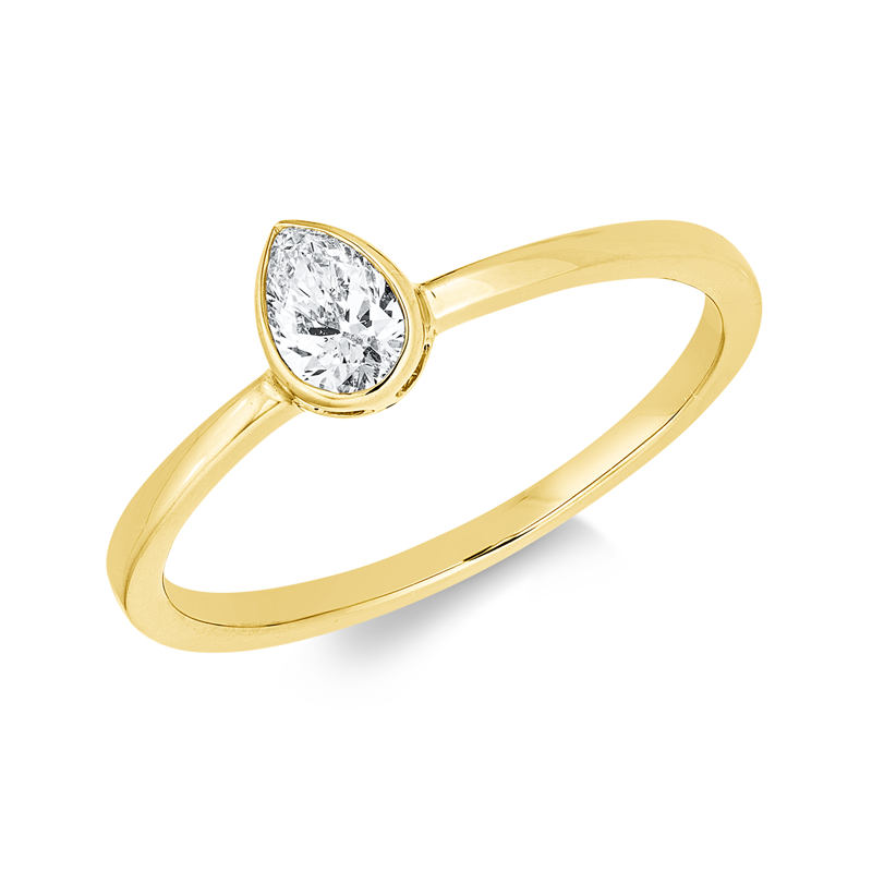 Ring    aus 750/-18 Karat Gelbgold mit 1 Diamant 0