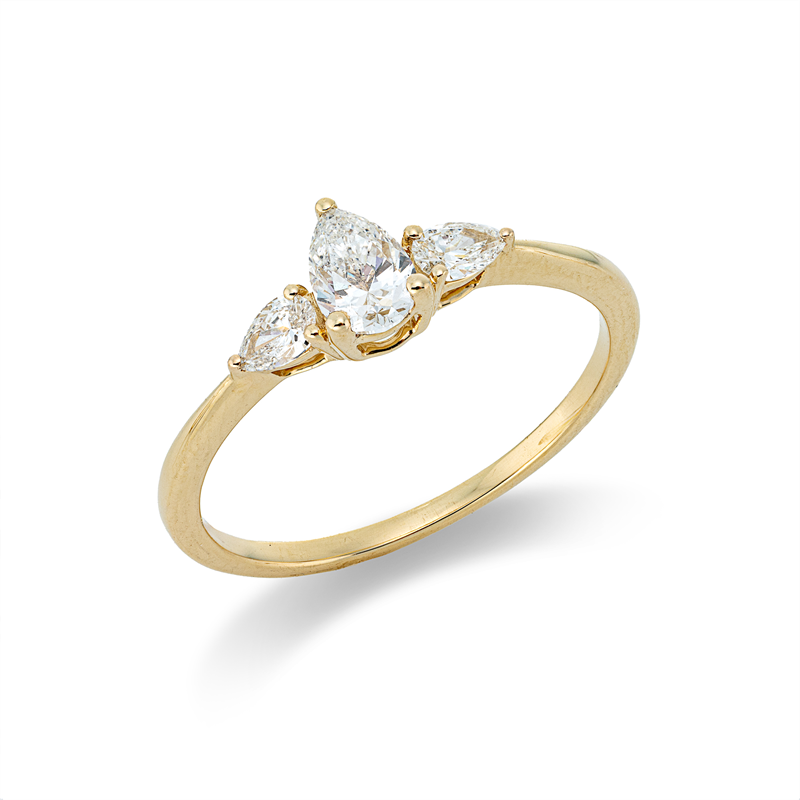 Ring    aus 750/-18 Karat Gelbgold mit 3 Diamanten 0