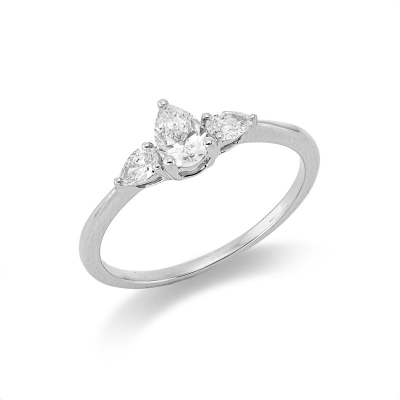 Ring    aus 750/-18 Karat Weißgold mit 3 Diamanten 0