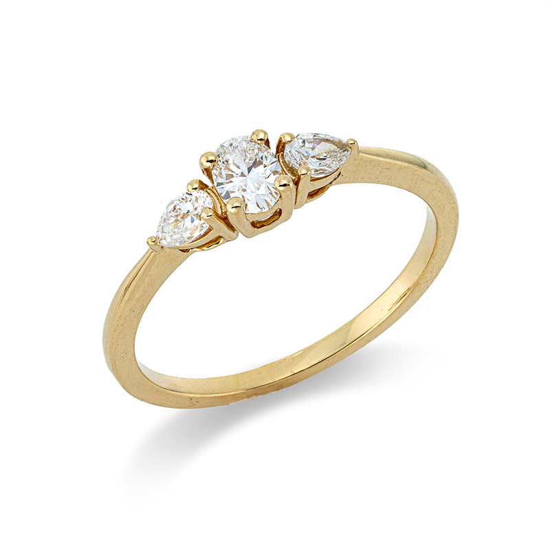 Ring    aus 750/-18 Karat Gelbgold mit 3 Diamanten 0