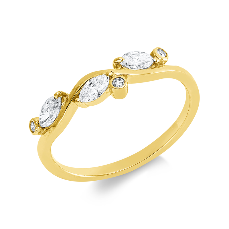 Ring    aus 750/-18 Karat Gelbgold mit 6 Diamanten 0