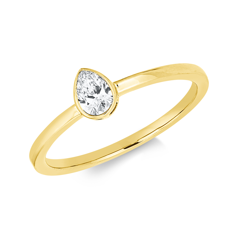 Ring    aus 750/-18 Karat Gelbgold mit 1 Diamant 0