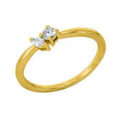Ring    aus 750/-18 Karat Gelbgold mit 2 Diamanten 0