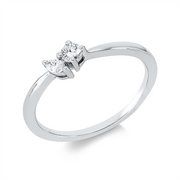 Ring    aus 750/-18 Karat Weißgold mit 2 Diamanten 0