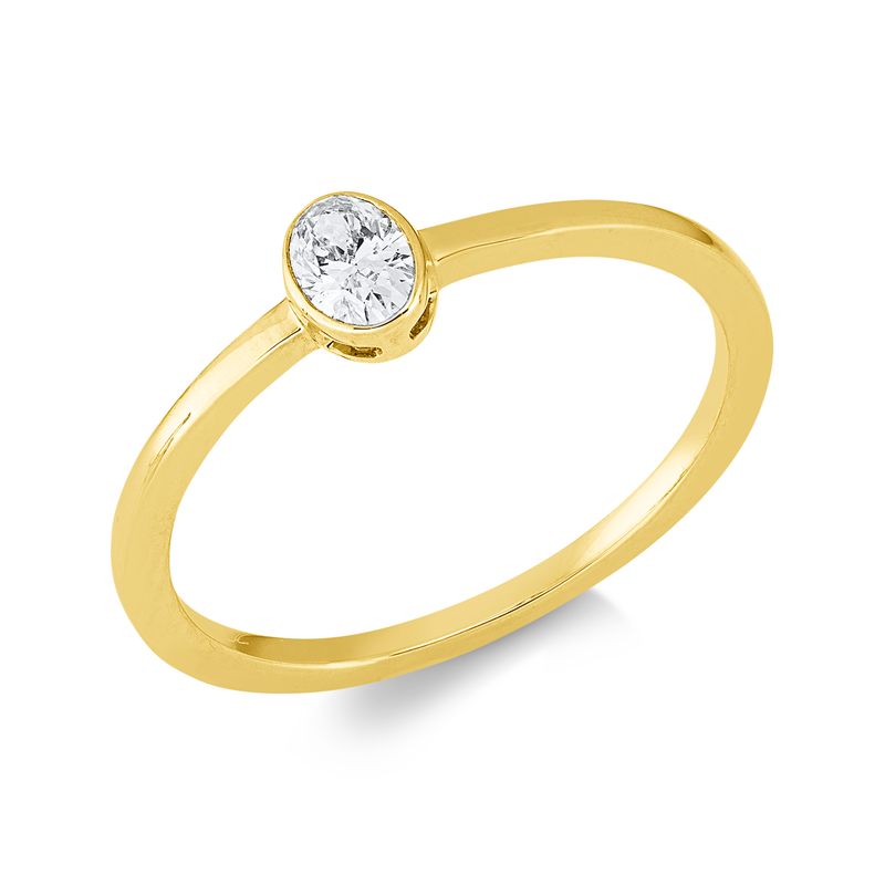 Ring    aus 750/-18 Karat Gelbgold mit 1 Diamant 0