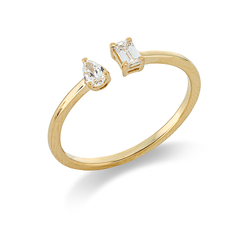 Ring    aus 750/-18 Karat Gelbgold mit 2 Diamanten 0