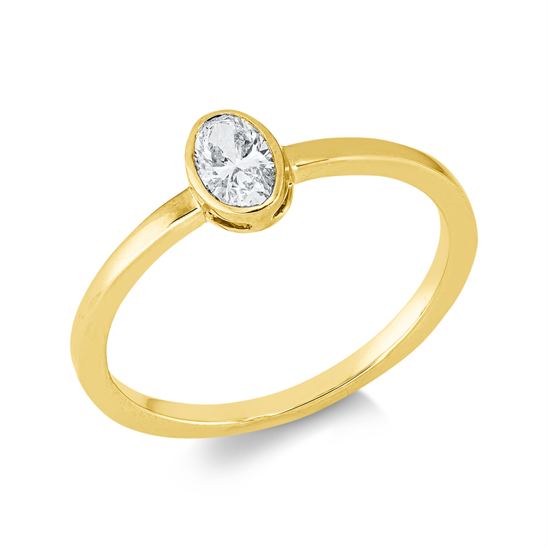 Ring    aus 750/-18 Karat Gelbgold mit 1 Diamant 0