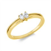 Ring    aus 750/-18 Karat Gelbgold mit 2 Diamanten 0