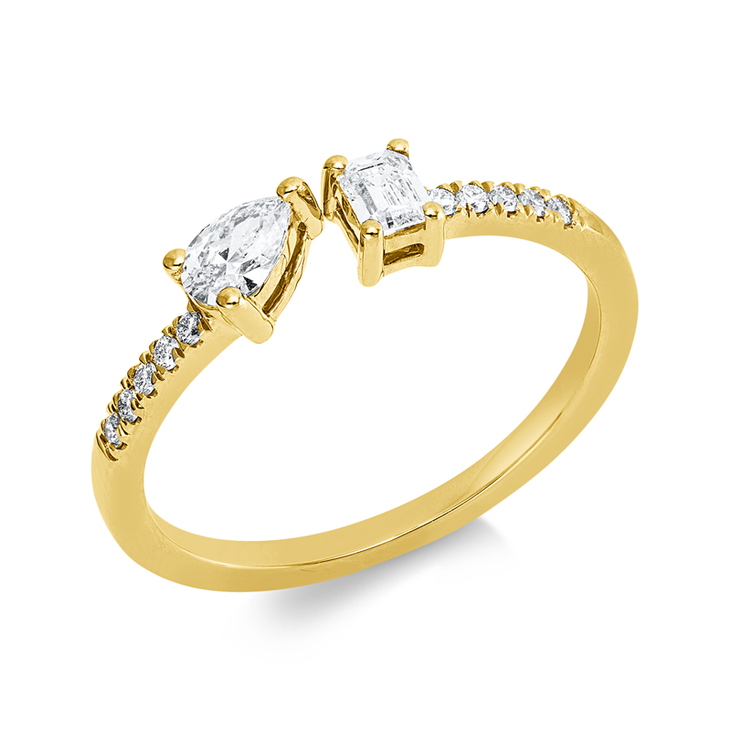 Ring    aus 750/-18 Karat Gelbgold mit 12 Diamanten 0