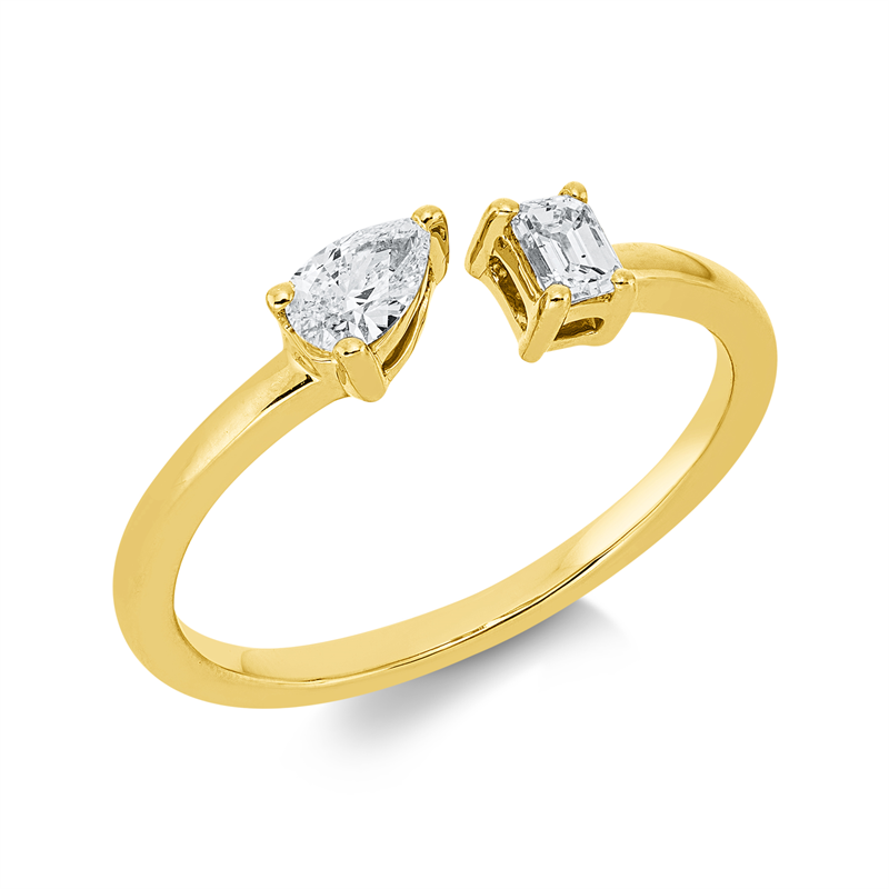 Ring    aus 750/-18 Karat Gelbgold mit 2 Diamanten 0