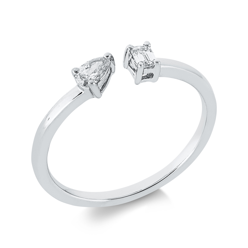 Ring    aus 750/-18 Karat Weißgold mit 2 Diamanten 0