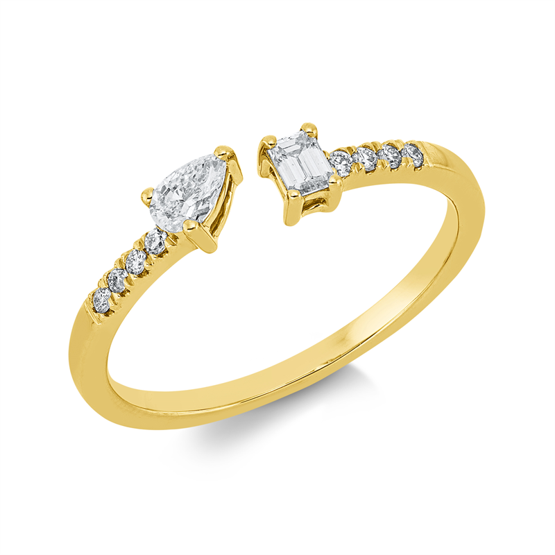 Ring    aus 750/-18 Karat Gelbgold mit 10 Diamanten 0