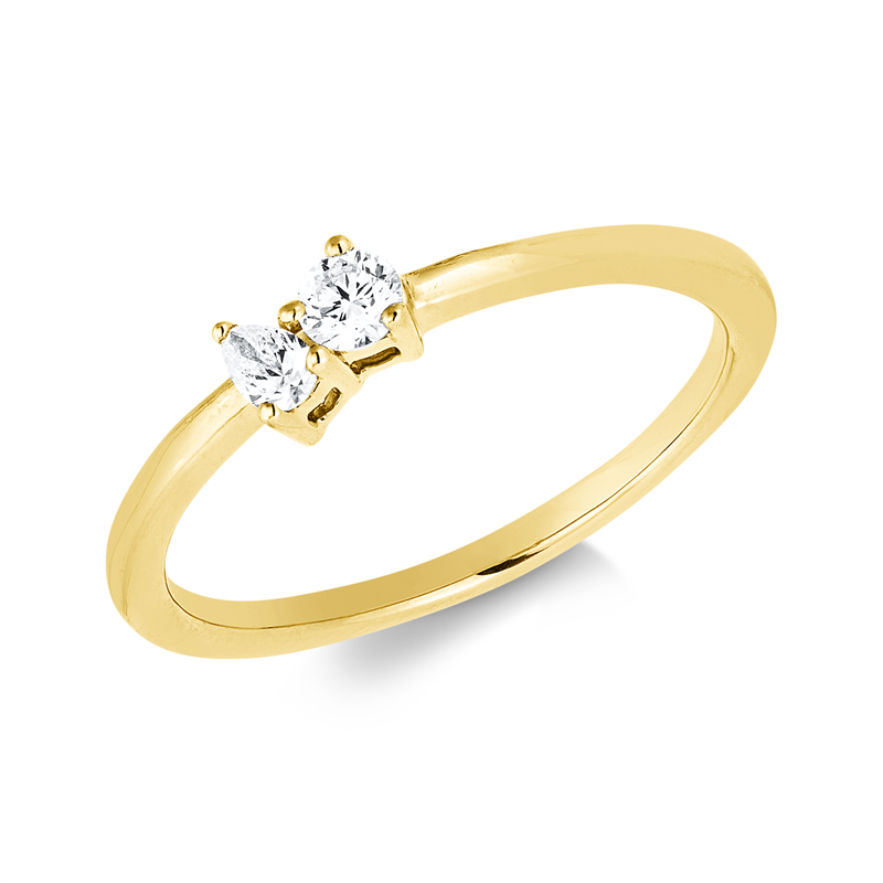 Ring    aus 750/-18 Karat Gelbgold mit 2 Diamanten 0