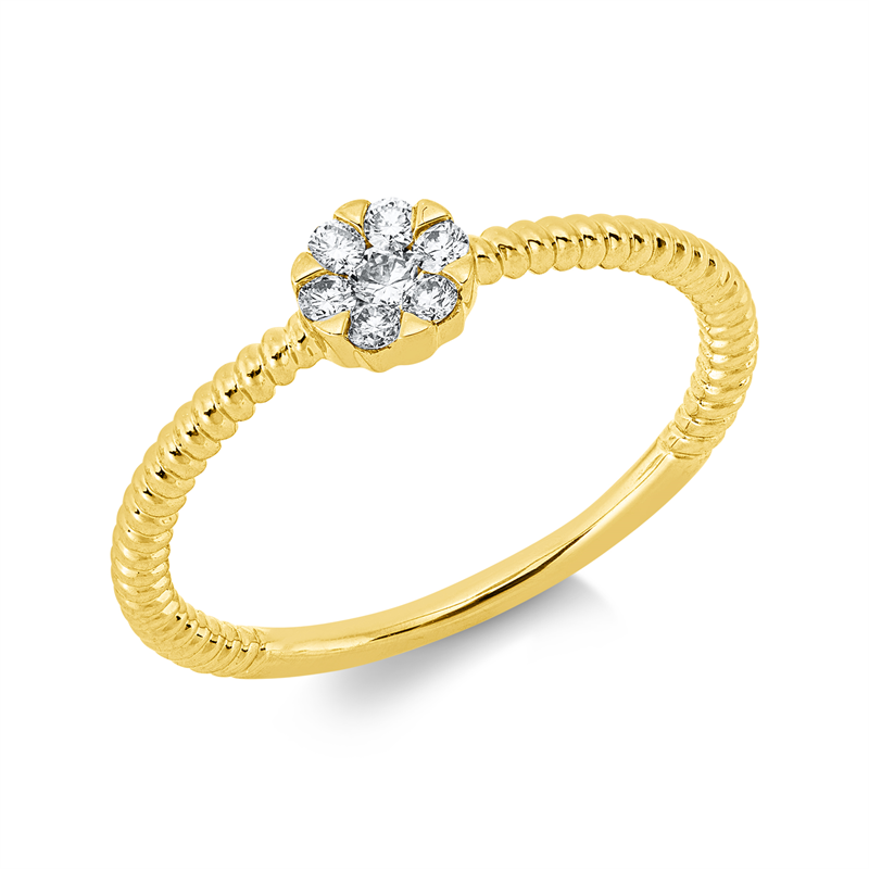 Ring    aus 750/-18 Karat Gelbgold mit 7 Diamanten 0