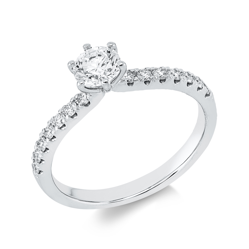 Ring    aus 750/-18 Karat Weißgold mit 15 Diamanten 0