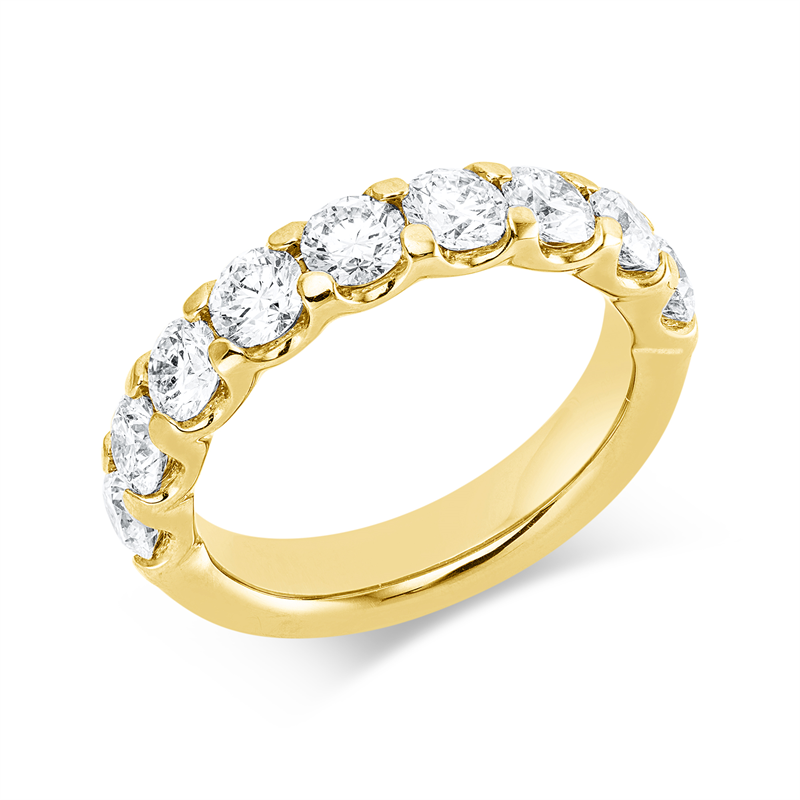 Ring    aus 750/-18 Karat Gelbgold mit 9 Diamanten 2