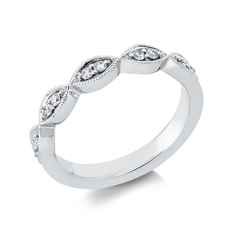 Ring    aus 585/-14 Karat Weißgold mit 10 Diamanten 0