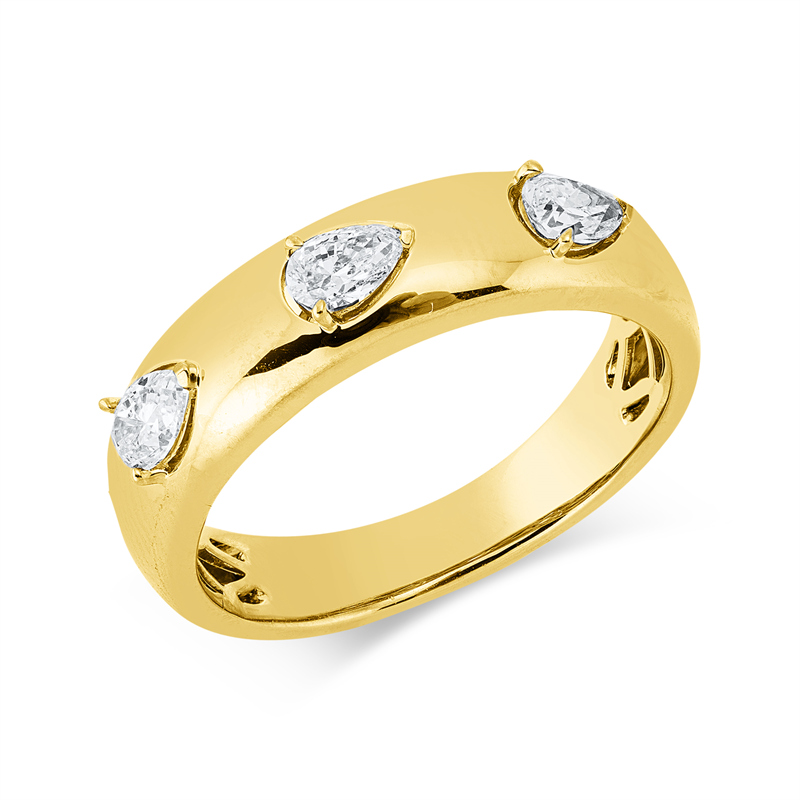 Ring    aus 750/-18 Karat Gelbgold mit 3 Diamanten 0