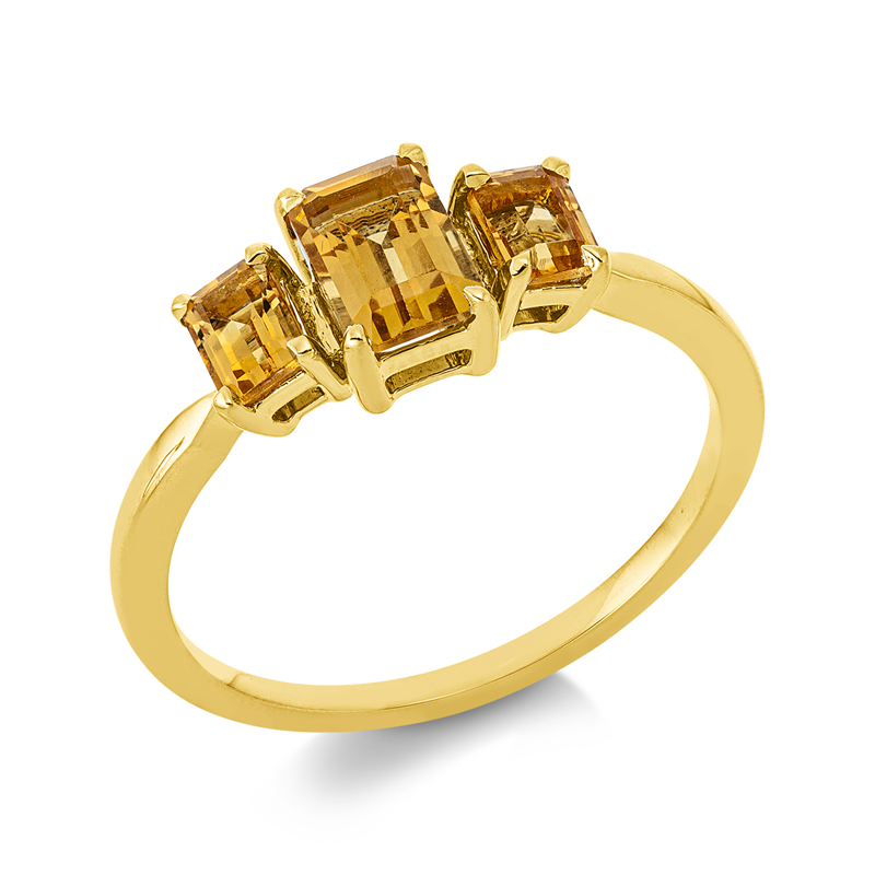 Ring mit Citrin  aus 750/-18 Karat Gelbgold  