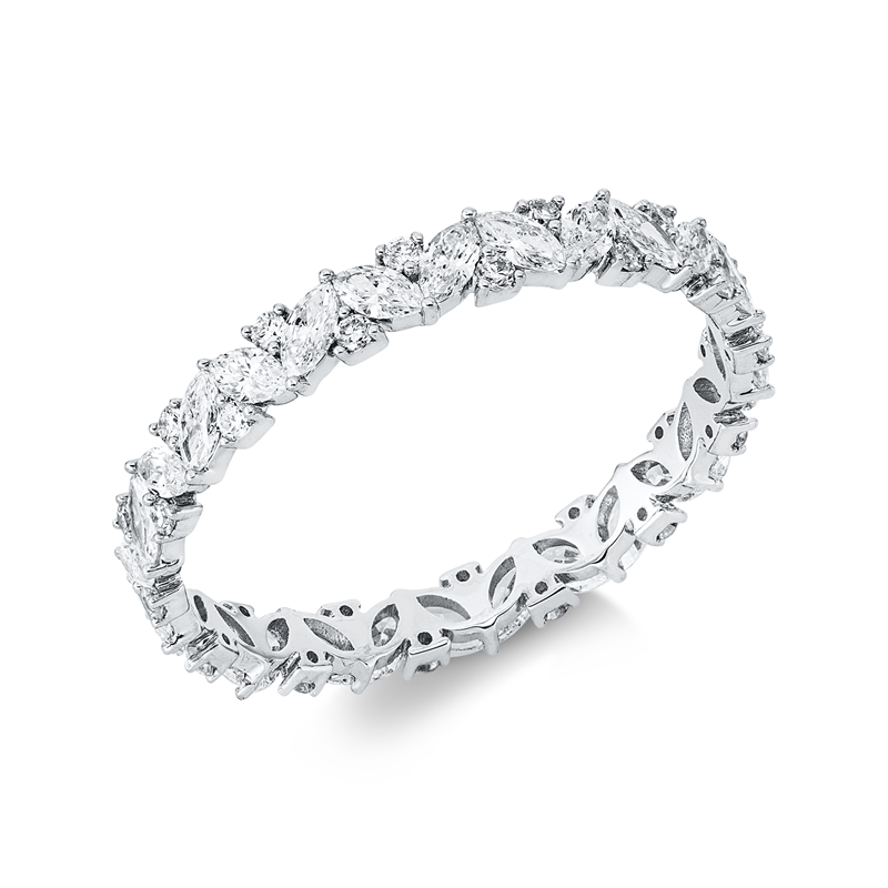 Ring    aus 750/-18 Karat Weißgold mit 56 Diamanten 0