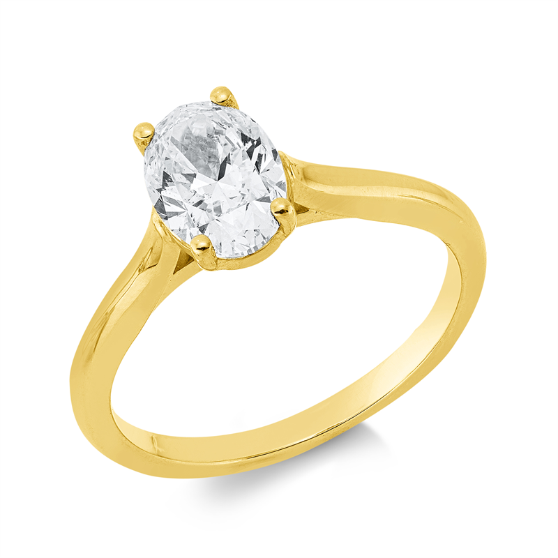 Ring    aus 750/-18 Karat Gelbgold mit 1 Diamant 1